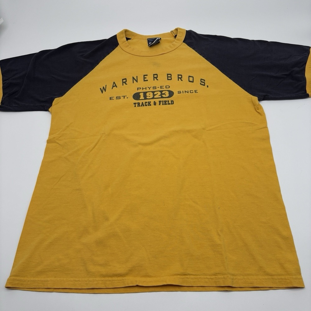 Vintage 1990s Warner Bros. Studio Store Phys-Ed Track & Field Raglan/Baseball Lg